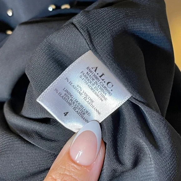 A.L.C Black Dress with metal button Details - Picture 8 of 15